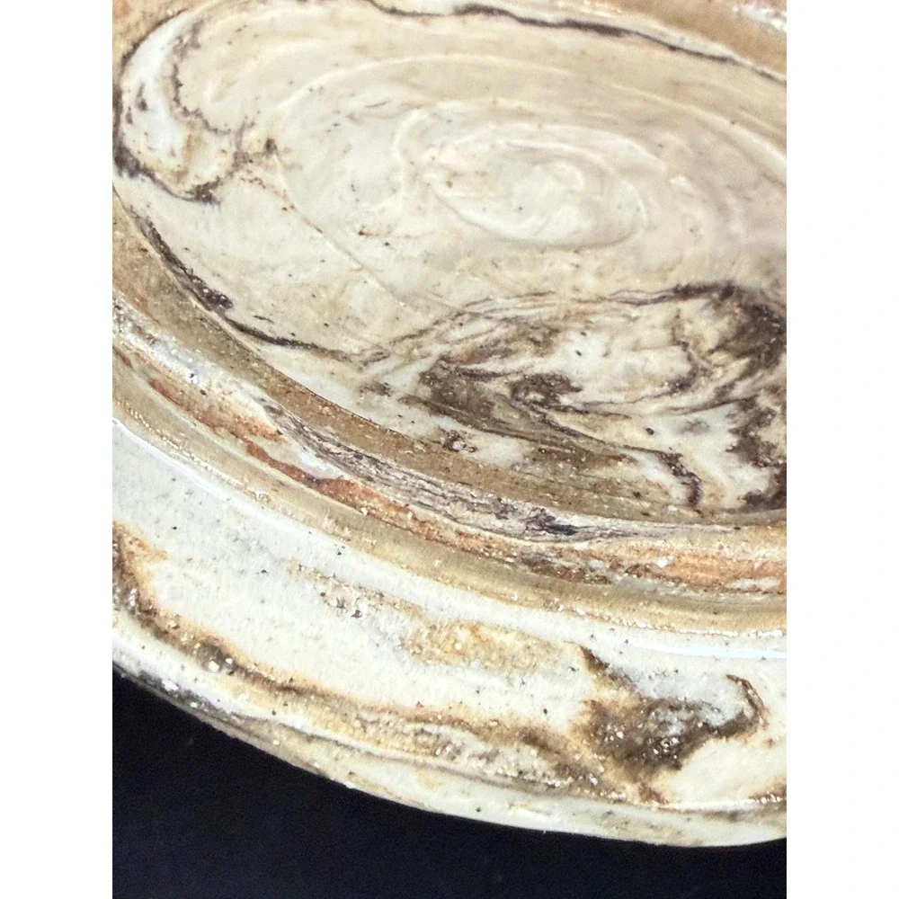 Vintage Handmade‎ Stoneware 2 Piece Bowl Set Rustic Heavy Signed Studio Pottery
